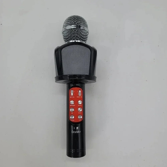 Dre Mir Wireless Black Red Karaoke Party Microphone Portable Mic Speaker Case - Picture 2 of 9